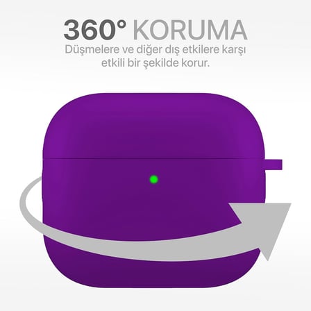 Airpods 3 Lansman Silikon Kılıf (Mor)