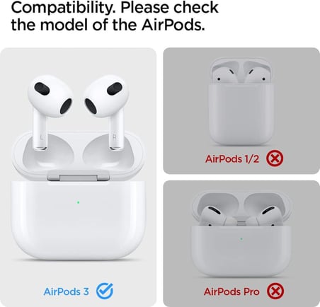 AirPods 3 ile Uyumlu Kılıf Slim Armor IP Black - ASD01990