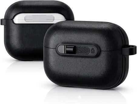Samsung Galaxy Buds 3-Pro-3 FE için Horizontal-Lock Kulaklık Kılıfı Çizilme ve Darbe Önleyici Buds 3 Pro Koruyucu Elde Rahat Tutuş Sağlayan Kaydırmaz Kenar Tasarımlı Buds 3 Pro Kılıfı (Siyah)