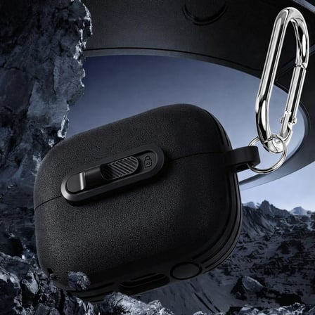 Samsung Galaxy Buds 3-Pro-3 FE için Horizontal-Lock Kulaklık Kılıfı Çizilme ve Darbe Önleyici Buds 3 Pro Koruyucu Elde Rahat Tutuş Sağlayan Kaydırmaz Kenar Tasarımlı Buds 3 Pro Kılıfı (Siyah)