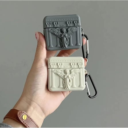 CaseOnn Kılıf Antik Melek Bej Bej Apple AirPods Pro ile uyumlu