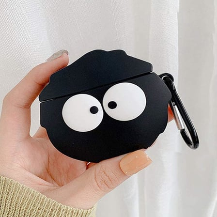 AirPods Pro için Kılıf Cartoon Figürlü Silikon Crtn-Fgr-Sswtri [AirPods Pro ile Uyumlu Kılıf - Siyah - Beyaz]