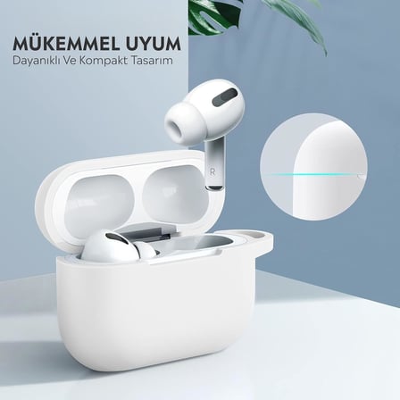 Airpods Pro Lansman Silikon Kılıf (Beyaz)