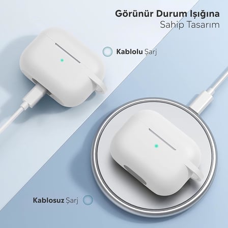 Airpods Pro Lansman Silikon Kılıf (Beyaz)