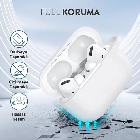 Airpods Pro Lansman Silikon Kılıf (Beyaz)