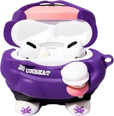 Airpods Pro 3 Nesil Uyumlu Figurlu Darbe Emici Ve Koruyucu Silikon Kulaklik Kilifi (Hoodie Py)