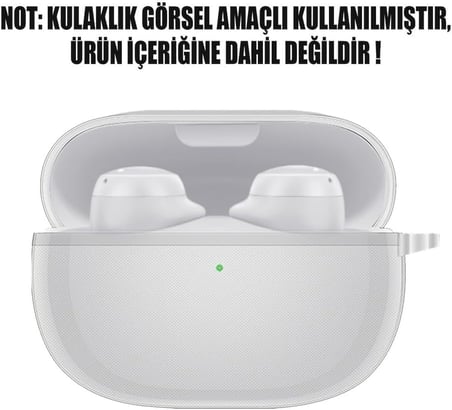 JBL Tune Flex ile uyumlu Kancalı Kılıf Tam Koruma Kancalı Kılıf Toz ve Kirden Koruyan Silikon JBL Tune Flex ile uyumlu (Şeffaf)