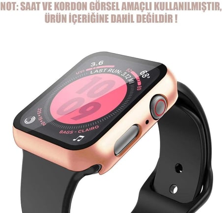 Apple Watch Series 9 41mm Kılıf Matte Premium Slim WatchBand Rose Gold [Watch Series 9 41mm ile Uyumlu Kordon - Rose Gold]