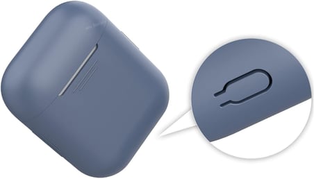 AirPods 1–2 Nesil Uyumlu Silikon Kılıf – İnce ve Hafif Tasarım, Darbe Emici Yumuşak Doku, Kablosuz Şarj ve LED Gösterge Uyumlu Koruyucu Kılıfk Lacivert Mavi