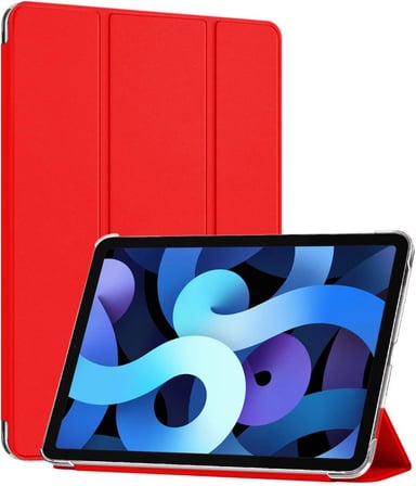 Apple iPad Air 11 2024 için Kılıf (A2902-A2903) Slim Translucent Back Smart Cover Kırmızı [iPad Air 11 2024 ile Uyumlu Kılıf - Kırmızı]