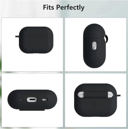 CaseOnn Kılıf Askı Aparatlı Lansman Siyah Siyah Apple AirPods Pro 3 ile uyumlu