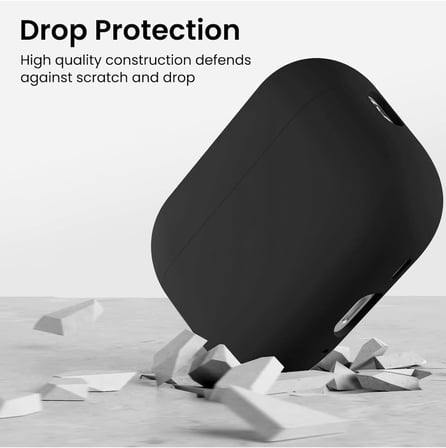 CaseOnn Kılıf Askı Aparatlı Lansman Siyah Siyah Apple AirPods Pro 3 ile uyumlu