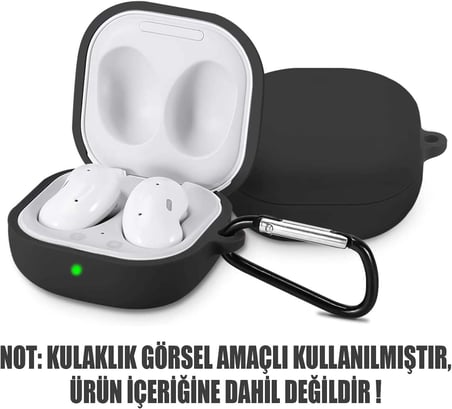 Samsung Galaxy Buds 2 için Kılıf Mat Silikon Siyah [Buds 2 ile Uyumlu Kılıf - Siyah]