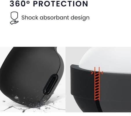 ANKER Soundcore Liberty 4 NC ile Uyumlu Kılıf Silikon Koruyucu Yumuşak Silikon Darbeye Dayanıklı Koruyucu Yüksek Kaliteli Kılıf Liberty 4 NC için Kancalı koruma (Lacivert)