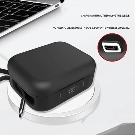 Anker Soundcore P41i Kılıf Askı Aparatlı Mat Silikon Siyah - Anker Soundcore P41i ile uyumlu, 87006334