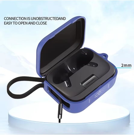 Anker Soundcore P41i Kılıf Askı Aparatlı Mat Silikon Siyah - Anker Soundcore P41i ile uyumlu, 87006334