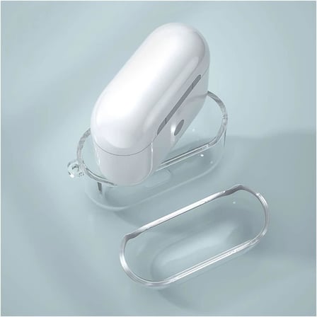 Airpods Pro 2 ile Uyumlu Şeffaf Silikon Kılıf Tam Koruma Kancalı Anahtarlık Delikli Apple Airpods Pro 2 ile Uyumlu Şeffaf Silikon Kılıf