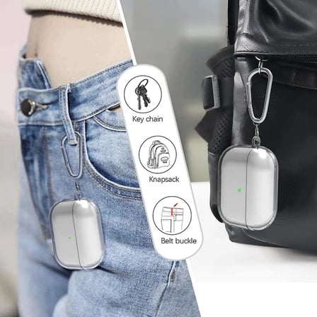 Airpods Pro 2 ile Uyumlu Şeffaf Silikon Kılıf Tam Koruma Kancalı Anahtarlık Delikli Apple Airpods Pro 2 ile Uyumlu Şeffaf Silikon Kılıf