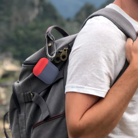 AirPods 1–2 Nesil Uyumlu Silikon Kılıf – İnce Darbe Emici Yapı, Karabinalı Metal Klips, Kablosuz Şarj ve LED Gösterge Uyumlu, Yedek Üst Kapak Hediyeli Lacivert Mavi
