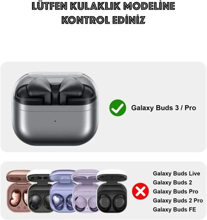 Samsung Galaxy Buds3 - Samsung Galaxy Buds3 Pro İle Uyumlu Kılıf Kancalı Yıkanabilen Silikon Kılıf (pembe)