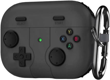 CaseOnn Kılıf Retro GamePad Siyah Siyah Samsung Galaxy Buds 3 ile uyumlu