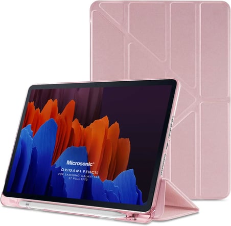 Samsung Galaxy Tab S10 Ultra X920 Kılıf Origami Pencil Rose Gold [Galaxy Tab S10 Ultra X920 ile Uyumlu Kılıf - Rose Gold]