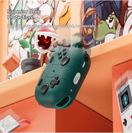 CaseOnn Kılıf Retro GamePad Siyah Siyah Samsung Galaxy Buds 3 Pro ile uyumlu