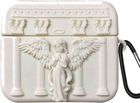 AirPods ile uyumlu 3.Nesil True Wireless Earbuds Sert Kulaklık Kılıfı Yumuşak Soft Dokunuş Karakter Görünümlü Cartoon Kılıf (Crema Angel, AirPods 3. nesil)