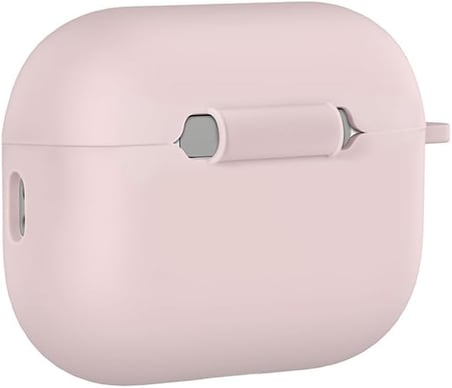 AirPods Pro 3 Uyumlu Silikon Kılıf – Darbe ve Çizilme Koruyucu, Soft Touch Silikon, Kablosuz Şarj Destekli, Taşıma İpi Slotlu (Kum Pembe)