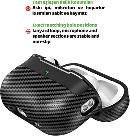 Pro 2 Nesil Uyumlu Karbon Fiber Hybrid Polymer Technology Premium Kulaklik Kilifi