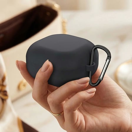 Galaxy Buds 4 Kılıf Askı Aparatlı Mat Silikon Siyah