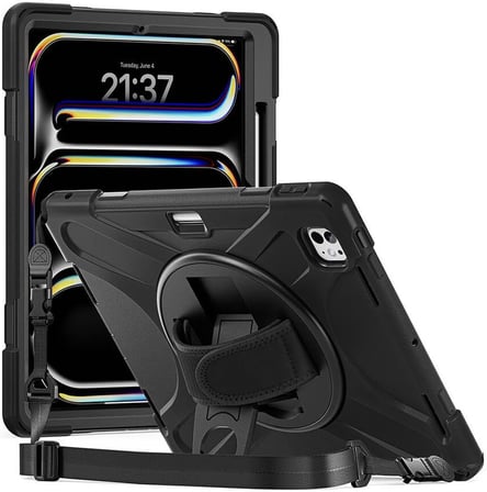 Apple iPad Pro 11 2024 Kılıf (A2836-A2837) Heavy Defender Siyah [iPad Pro 11 2024 ile Uyumlu Kılıf - Siyah]