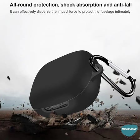 JBL Live Pro Plus için Kılıf Askılı Mat Silikon Siyah [Live Pro Plus ile Uyumlu Kılıf - Siyah]