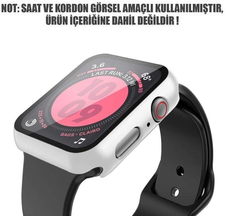 Apple Watch Series 9 45mm Kılıf Matte Premium Slim WatchBand Beyaz [Watch Series 9 45mm ile Uyumlu Kordon - Beyaz]