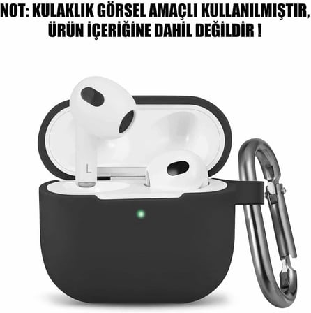 Apple AirPods 3 Askılı için Kılıf Mat Silikon Turkuaz [AirPods 3 ile Uyumlu Kılıf - Turkuaz]
