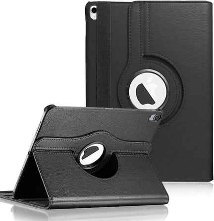 Apple iPad Air 13 2024 Kılıf (A2898-A2899) 360 Rotating Stand Deri Siyah [iPad Air 13 2024 ile Uyumlu Kılıf - Siyah]