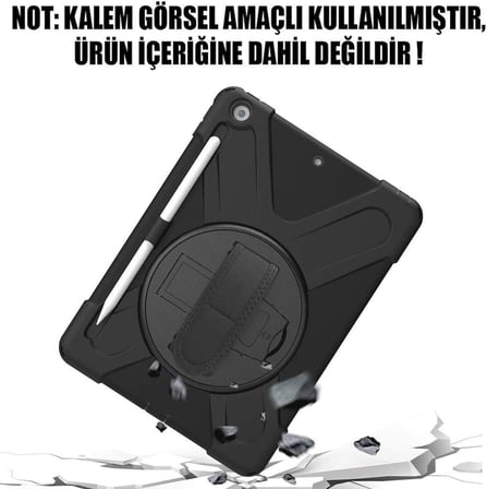 Apple iPad Air 13 2025 Kılıf (A3268-A3269) Heavy Defender Siyah [iPad Air 13 2025 ile Uyumlu Kılıf - Siyah]