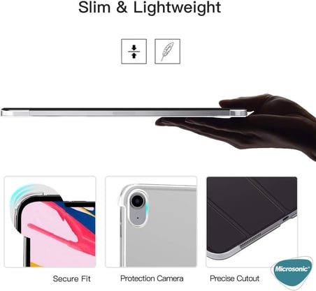 Apple iPad Air 11 2025 Kılıf (A3266-A3267) Slim Translucent Back Smart Cover Pembe [iPad Air 11 2025 ile Uyumlu Kılıf - Pembe]