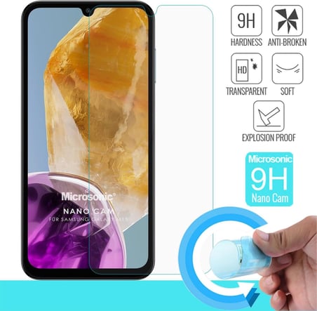 Samsung Galaxy M15 Nano Glass Cam Ekran Koruyucu [Galaxy M15 ile Uyumlu Ekran Koruyucu - Şeffaf]