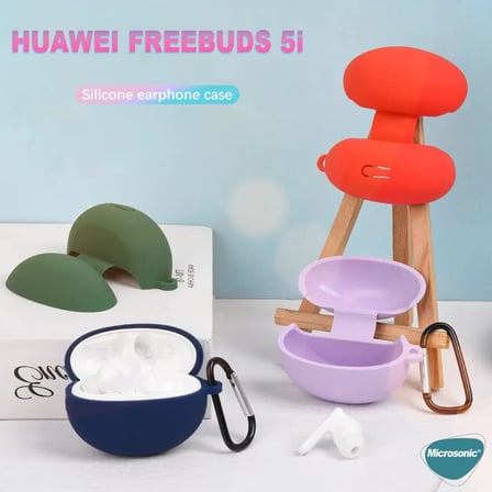 Huawei FreeBuds 6i Mat Silikon için Kılıf Kırmızı [FreeBuds 6i ile Uyumlu Kılıf - Kırmızı]