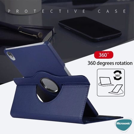 Lenovo Tab P11 Pro 2.Nesil için Kılıf (ZAB50094TR) 360 Rotating Stand Deri [Tab P11 Pro 2.Nesil ile Uyumlu Kılıf - Kırmızı]
