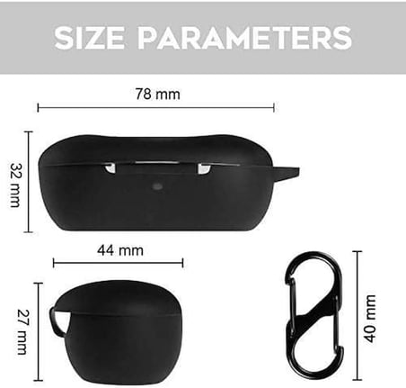 Oneplus Buds Z İle Uyumlu Kılıf Yumuşak Kaymaz Darbeye Çengelli Dayanıklı 360 Derece Çepeçevre Koruyucu TPU Kılıf (Siyah)