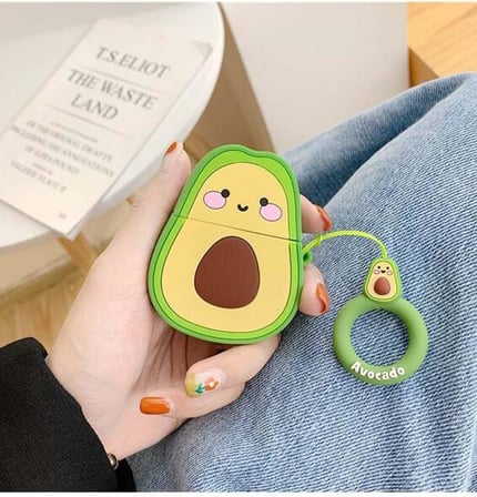 AirPods ile uyumlu 4.Nesil True Wireless Earbuds Sert Kulaklık Kılıfı Yumuşak Soft Dokunuş Karakter Görünümlü Cartoon Kılıf (Avakado, AirPods 4.Nesil)