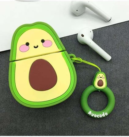 AirPods ile uyumlu 4.Nesil True Wireless Earbuds Sert Kulaklık Kılıfı Yumuşak Soft Dokunuş Karakter Görünümlü Cartoon Kılıf (Avakado, AirPods 4.Nesil)