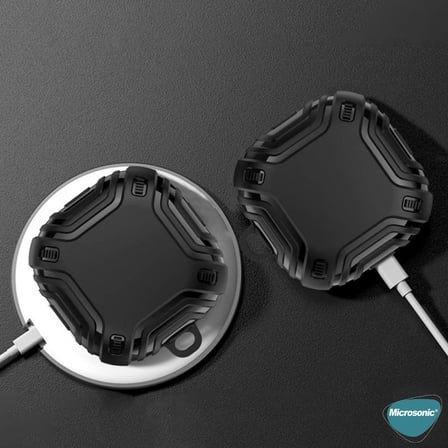 Samsung Galaxy Buds Live için Kılıf Military Darbe Emici + Askılık Siyah [Buds Live ile Uyumlu Kılıf - Siyah]