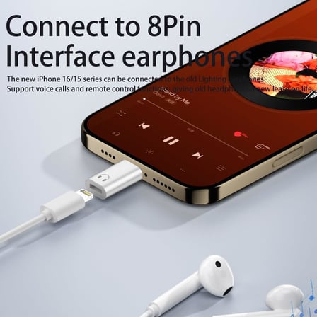 USB-C - 8Pin (Lightning) Kulaklık Adaptörü | Hi-Fi Ses Kalitesi | Mikrofon ve Kumanda Destekli OTGLV