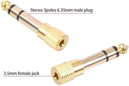 5844 6.3 mm Erkek To 3.5 mm Dişi Çevirici Dönüştürücü Jack Adaptörü
