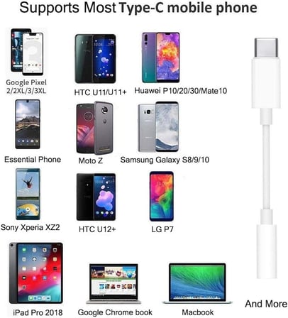 Apple USB C - 3,5 mm Kulaklık Jakı, iPad Pro 2018/2019/2020 MacBook Pro için, Tip C - Aux Kulaklık Dongle Pixel 4XL/3/3 XL/2/2 XL, Samsung Sony HTC Moto vb. ile uyumludur.