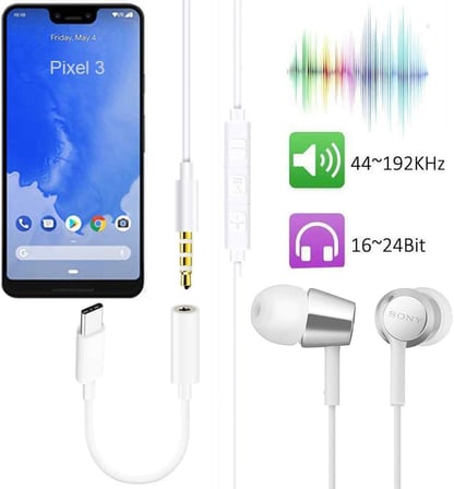 Apple USB C - 3,5 mm Kulaklık Jakı, iPad Pro 2018/2019/2020 MacBook Pro için, Tip C - Aux Kulaklık Dongle Pixel 4XL/3/3 XL/2/2 XL, Samsung Sony HTC Moto vb. ile uyumludur.