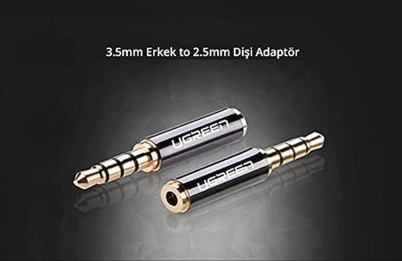 3.5mm'den 2.5mm'ye Jack Dönüştürücü Siyah